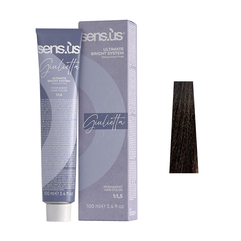 Крем-фарба для волосся Sens.ùs Giulietta 5.12 Light Beige Ash Chestnut, 100 ml - 1